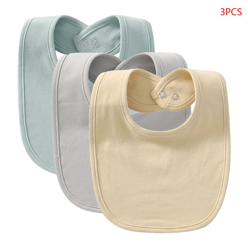 Bộ 3 Yếm Ăn Vải Cotton Mềm Thoáng Khí Chuyên Dùng Cho Bé Sơ Sinh