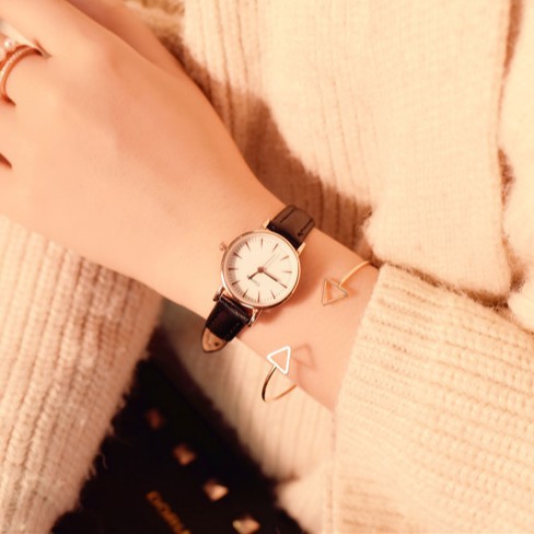 Đồng hồ thời trang nữ Ulzzang U013 tuyệt đẹp, mặt tròn nhỏ xinh xắn, dây da mềm đeo êm tay | BigBuy360 - bigbuy360.vn