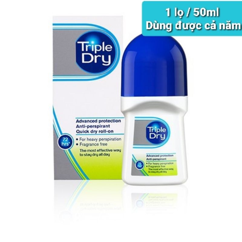 [Có Bill] Lăn khử mùi - ngăn tiết mồ hôi Triple Dry