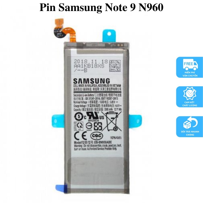 Pin Samsung Note 9 Dung Lượng Chuẩn 4000 mAh N965 Zin Chính Hãng - Bảo hành 6 tháng