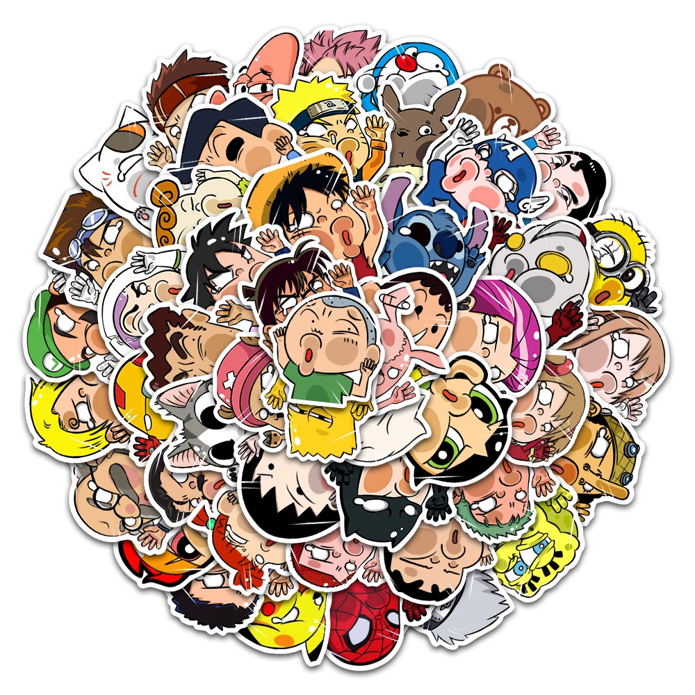 Bộ 50 miếng dán trang trí phong cách siêu anh hùng cá tính độc đáo