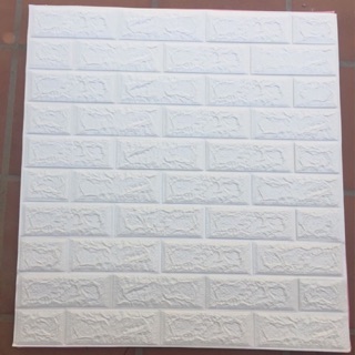 [70 x 77cm x 4mm] Xốp Dán Tường 3D Giả Gạch Màu Trắng