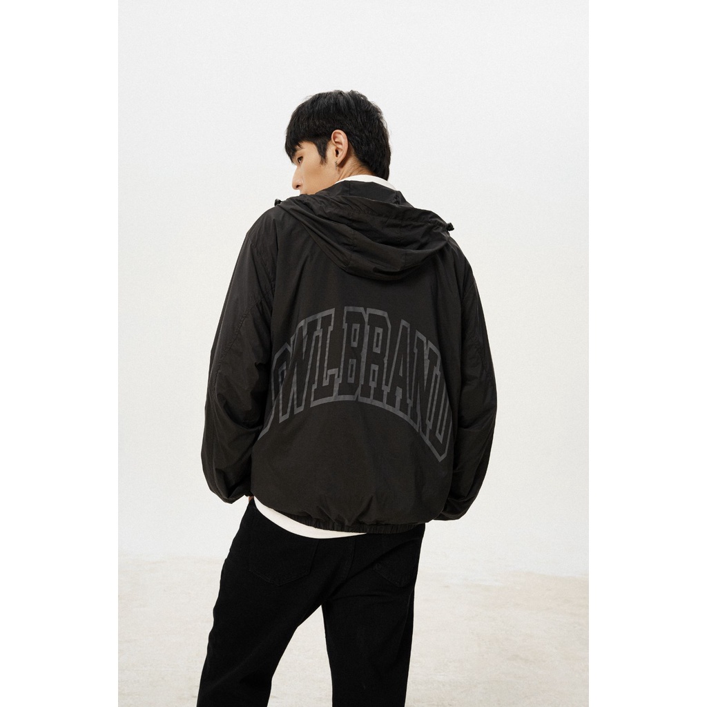 OWL BRAND® WINDCOLD JACKET - Áo khoác gió có mũ /Đen