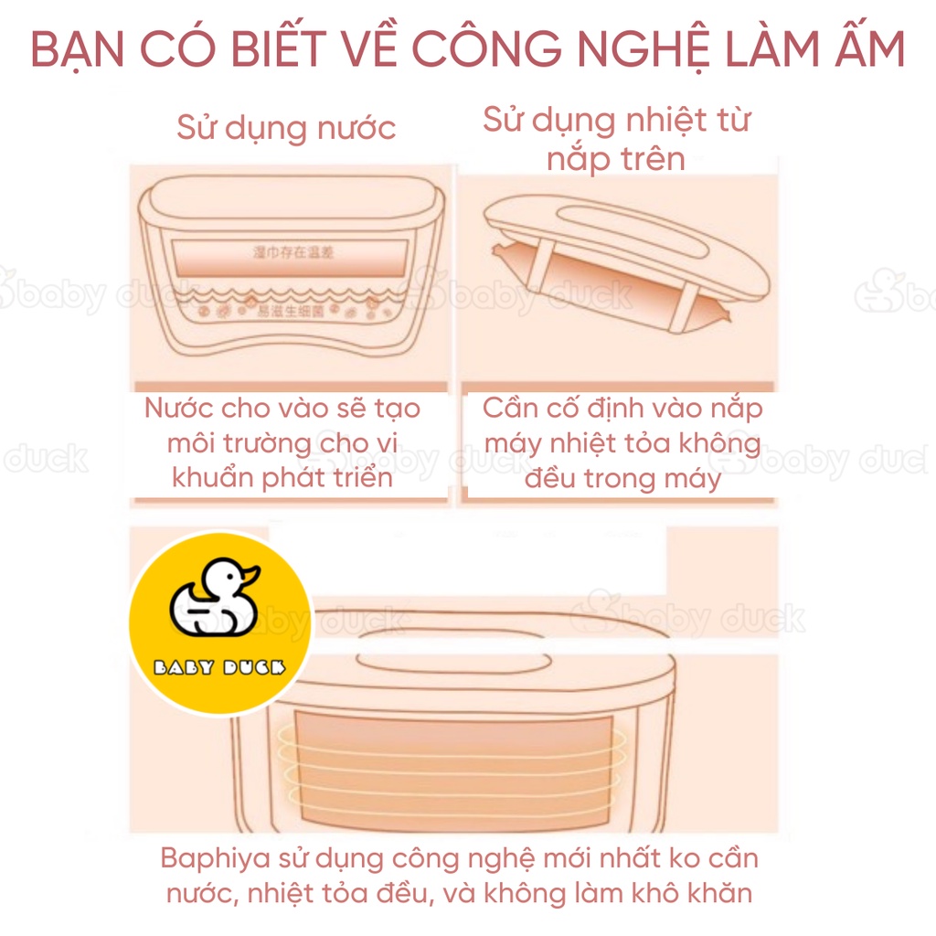 Máy làm ấm khăn ướt thế hệ mới nhất ko cần đổ nước Baphiya ms2733999