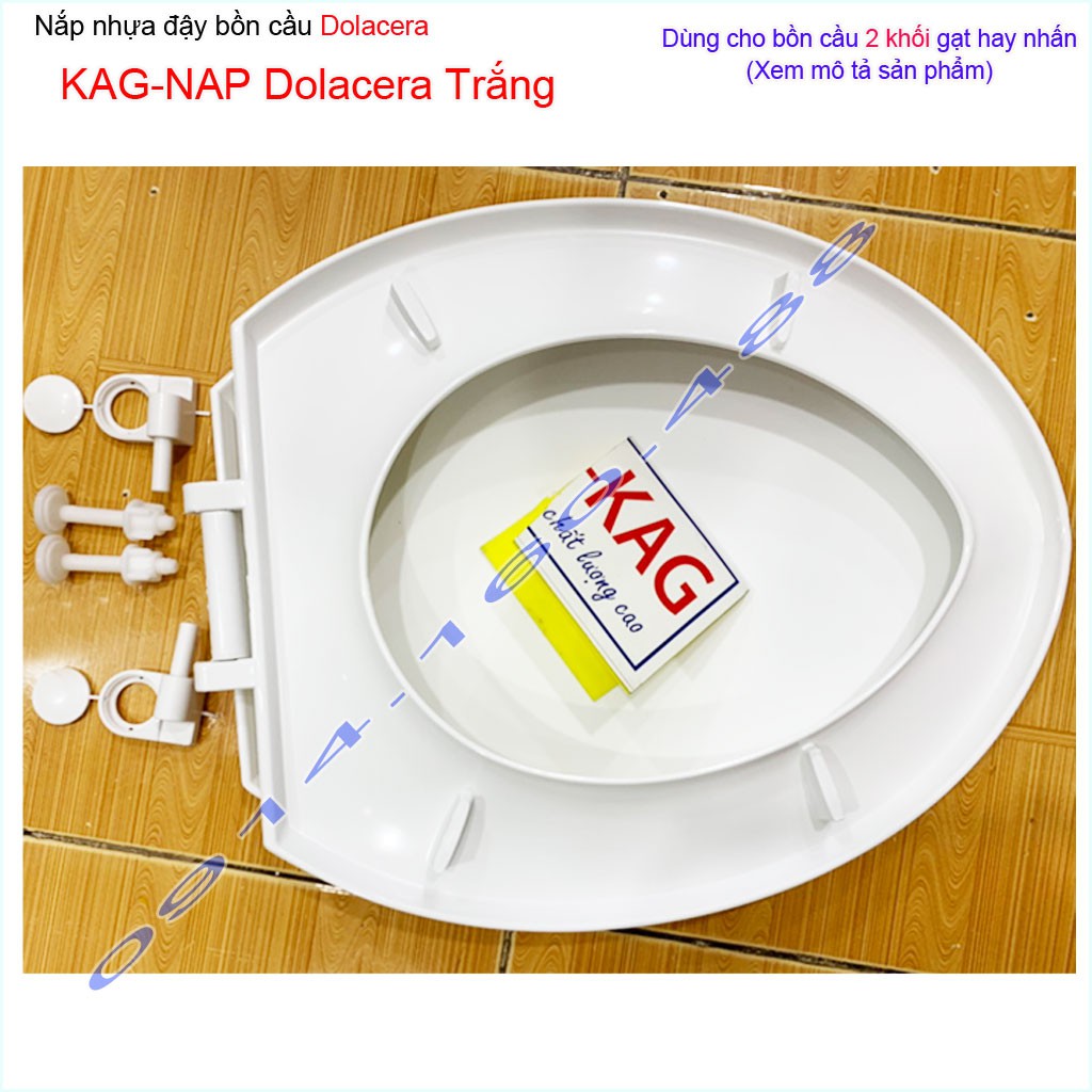 Nắp bồn cầu KAG- NAP Dolacera xanh ngọc, trọn bộ Nắp ngồi xí bệt 2 khối Dola xanh cốm