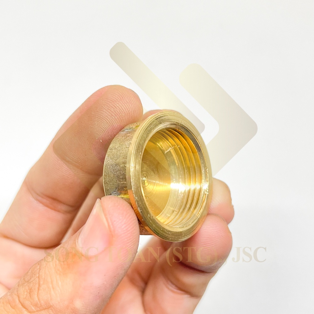 [BỊT REN 21 &amp; 27] Nút đầu bịt ren trong ngặn chặn dòng chảy &amp; khí nén ren BSP - Đồng đúc (Brass pipe plug cap female)