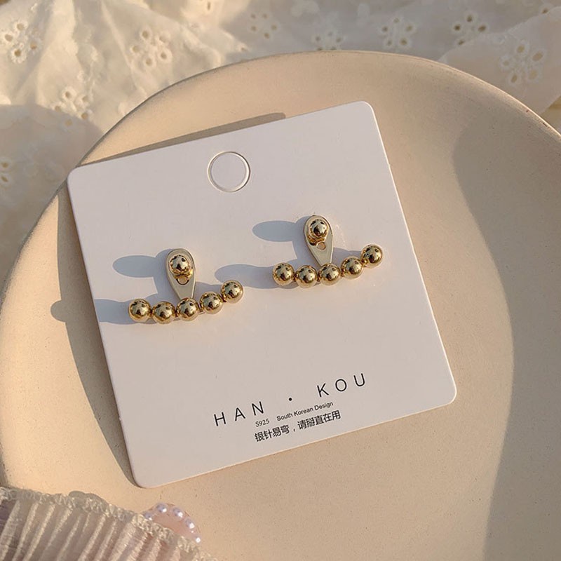 Thời Trang Khuyên Tai Kim Loại Hình Quả Cầu Phong Cách Hàn Quốc Dễ Thương Cho Nữ