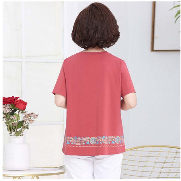 (HÀNG SẴN) Áo Thun Ngắn Tay Họa Tiết Thời Trang Cho Mẹ SM34 - Hàng Quảng Châu Cao Cấp