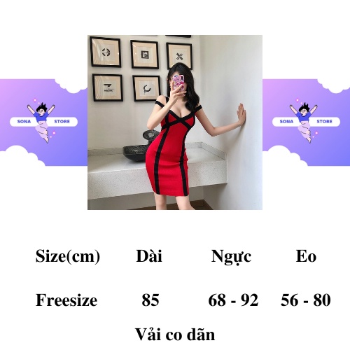 Váy 2 dây body len dệt kim đầm ôm nữ phối màu sexy gợi cảm sang chảnh tiểu thư bánh bèo cute hàng quảng châu cao cấp