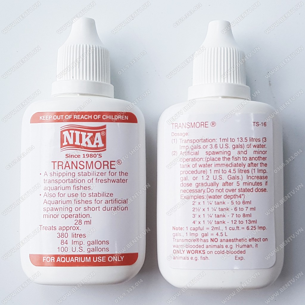 Thuốc Mê Cho Cá Cảnh Nika - Vận Chuyển Cá Koi Cá Rồng