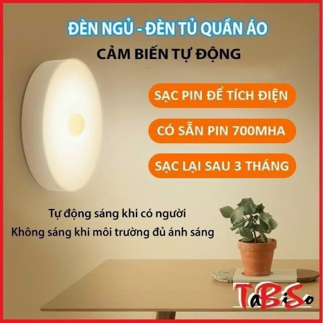 Đèn ngủ cảm ứng chuyển động - sạc pin tích điện - dán tường nam châm tiện lợi - đèn led cảm ứng chuyển động thông minh