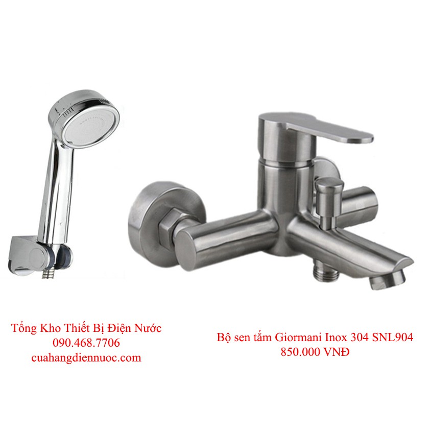 Trọn bộ sen tắm Inox 304 kèm bát sen tăng áp SNL906-VHS02