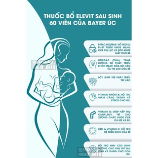 Elevit sau sinh 60 viên của Bayer Úc