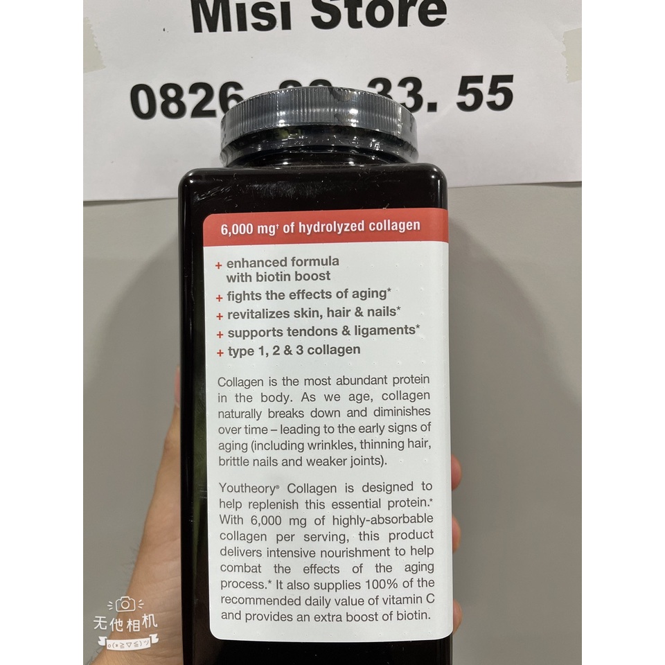 Viên uống Collagen Youtheory Mỹ, Type 1 2 & 3 chống lão hóa, 390 viên