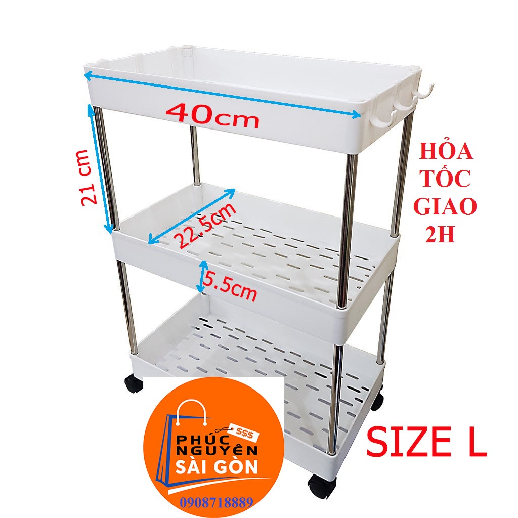 Kệ đa năng có bánh xe dễ dàng tháo lắp cho nhà bếp