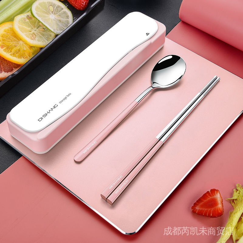 Bộ Đũa Muỗng Nĩa Bằng Thép Không Gỉ 304 Phong Cách Hàn Quốc Y21Y