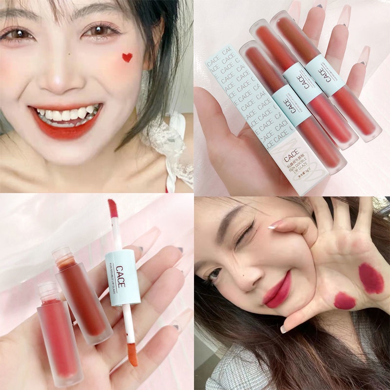 Son Môi Hai Đầu Chống Thấm Nước Lâu Trôi Thương Hiệu Cace