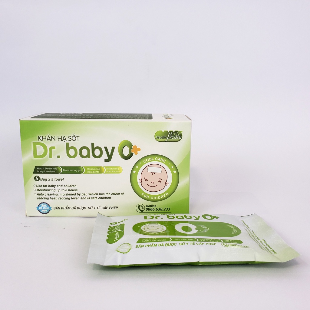 Khăn Lau Hạ Sốt Dr Baby (hộp 25 miếng)