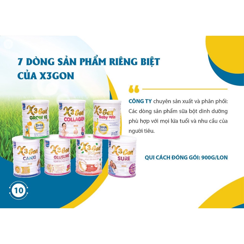 Sữa X3 GON CANXI GOLD bổ sung canxi cho xương chắc khỏe - 900 gr/hộp