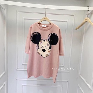 áo phông in hình mickey phom rộng bầu bí bon chen thoải mái