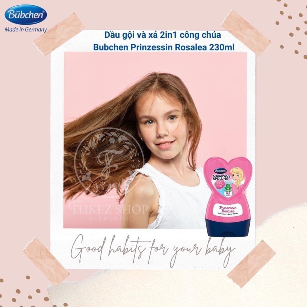 Dầu gội xả dành cho bé Bubchen Shampoo & Spulung Prinzessin Rosalea 230ML - Bill Đức