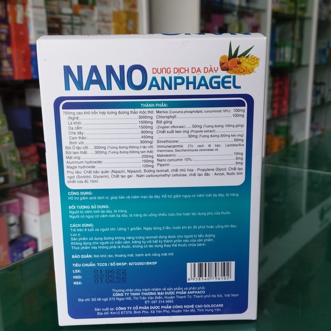 Dung Dịch Dạ Dày Nano Anphagel - Hỗ trợ giảm nguy cơ viêm loét dạ dày, tá tràng giảm acid dịch vị
