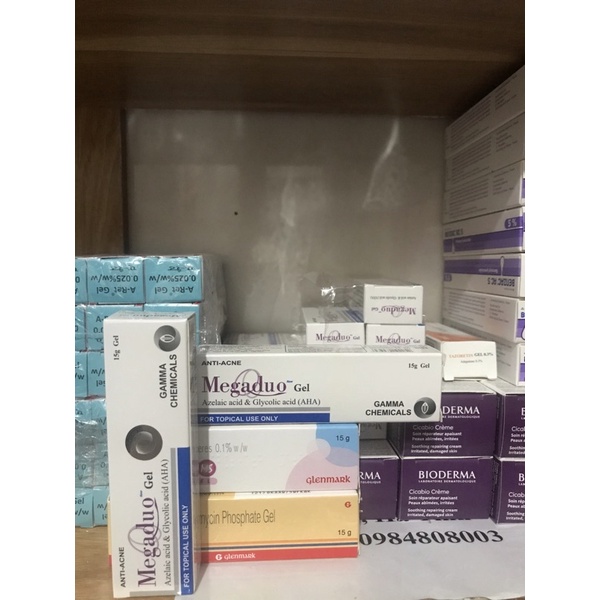 Derma, Megaduo Gel 15g giảm mụn thâm, Dưỡng Da, gel chấm mụn Clenzit klen