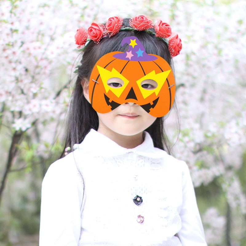 (Hàng Mới Về) Mặt Nạ Giấy Tự Làm Họa Tiết Halloween Hoạt Hình Cho Bé