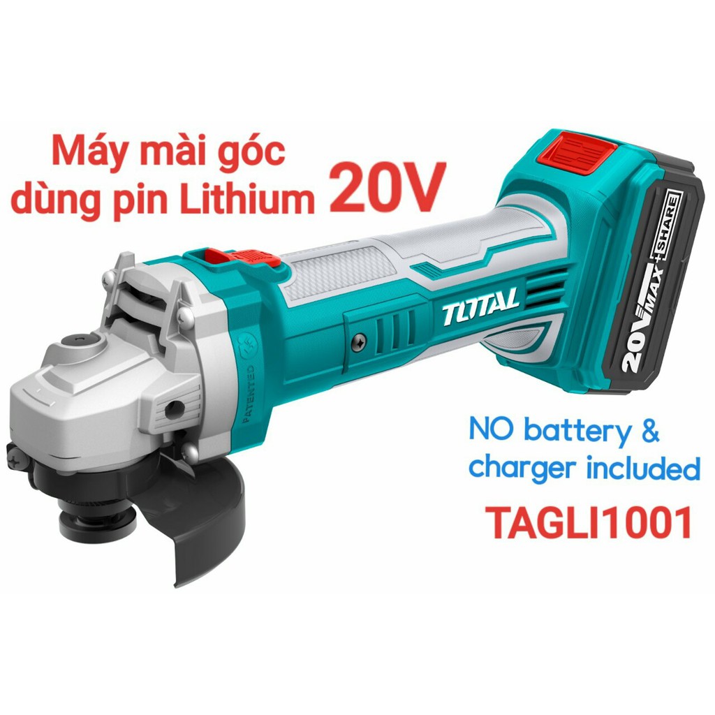 Máy mài góc dùng pin Lithium 20V TAGLI1001 Total (Không kèm theo pin và sạc).