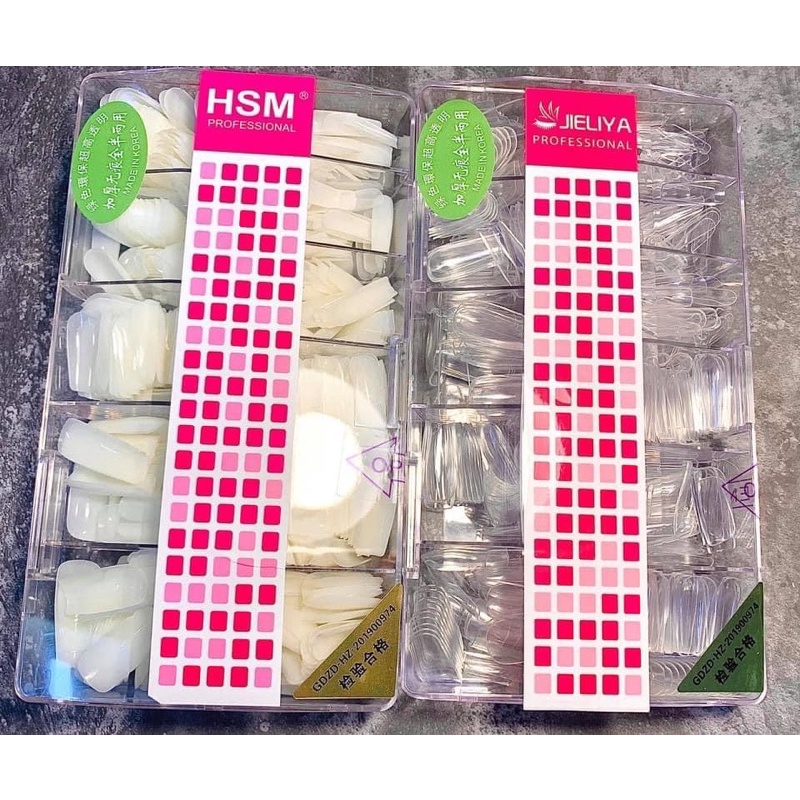 Móng úp hsm tem xanh hồng chính hãng, móng úp tay hsm