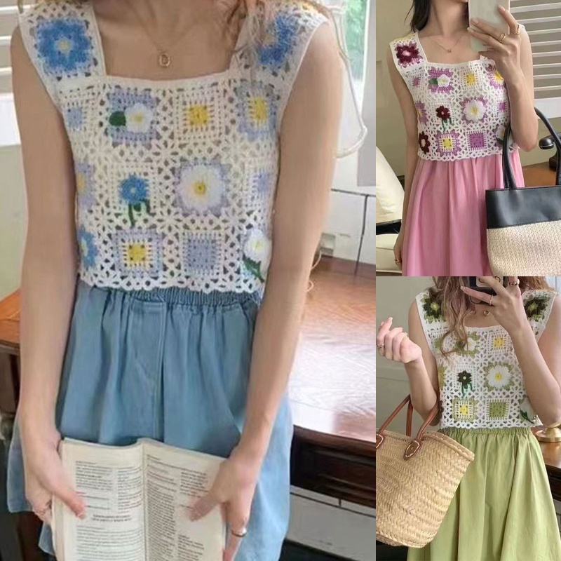 Áo Sát Nách Thêu Hoa Phong Cách Bohemia