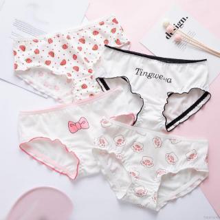 Quần lót cotton không đường may in họa tiết dễ thương cho nữ