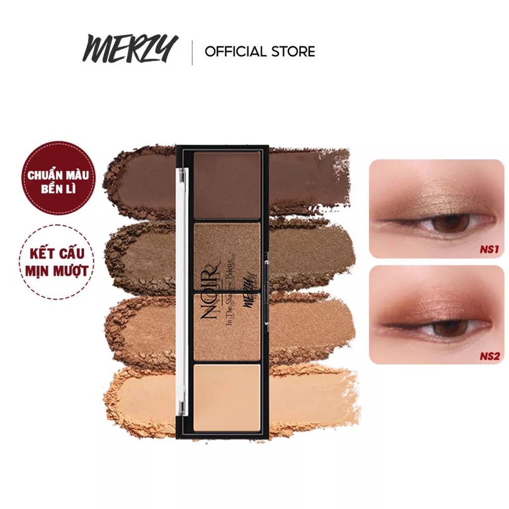 Bảng Phấn Mắt 4 Ô Merzy Noir In The Shadow Palette 6.7g