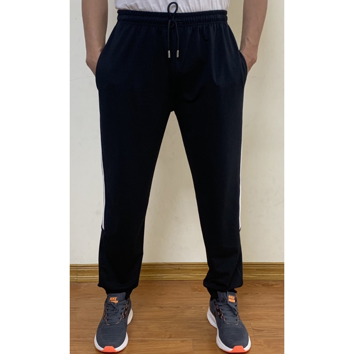 Quần Jogger Nam Thể Thao - Quần Nỉ Nam Kẻ Sọc Chất Da Cá Chun Bo Ống, Cạp Có Dây Rút Chắc Chắn