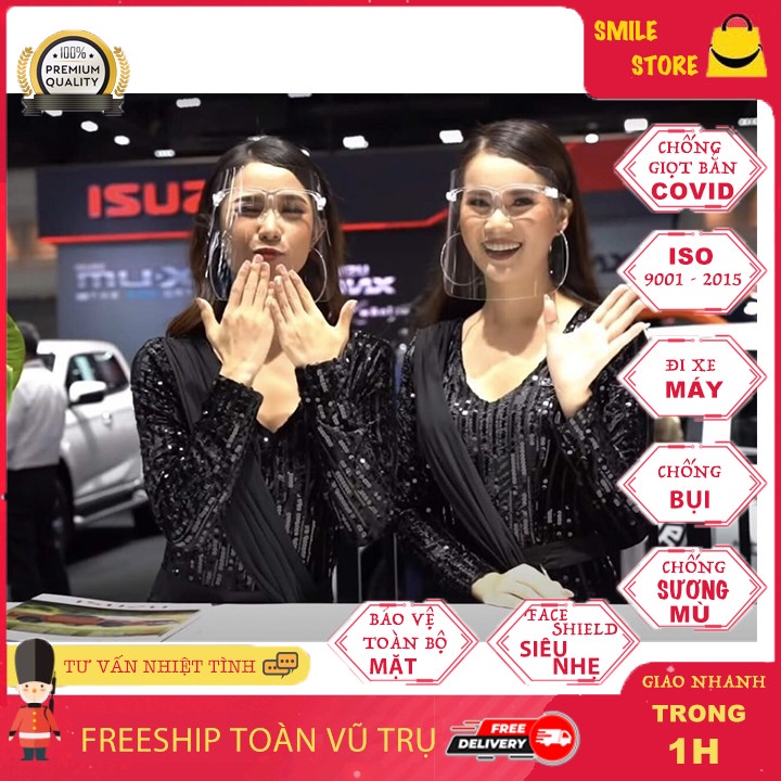 Face Shield Chống Giọt Bắn,(Giao hỏa tốc 30P) Bảo Vệ Chống Dịch, Kháng Khuẩn Kính Chắn Bảo Vệ Mắt Trong Suốt | BigBuy360 - bigbuy360.vn