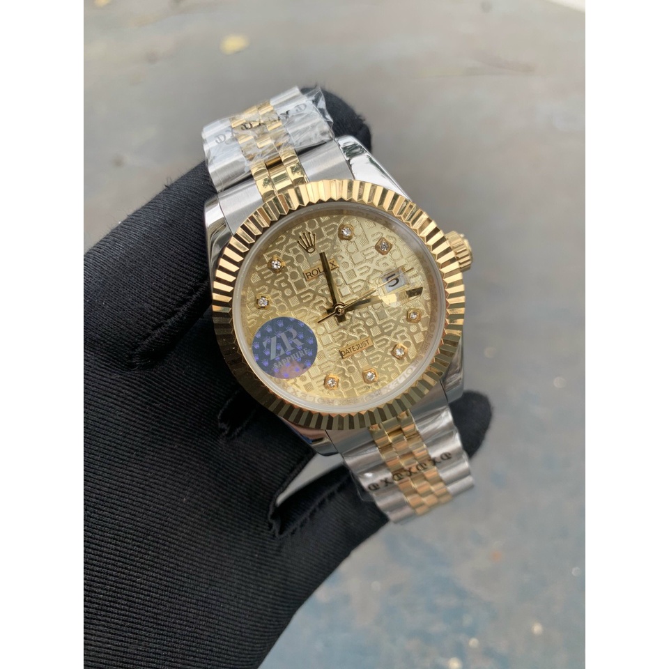 Đồng hồ Nam Rolex máy nhật vỏ vàng mặt khảm trai số đá dòng cơ Automatic size 38mm-41mm
