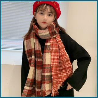 Khăn quàng cổ nam nữ chất liệu len dạ kẻ caro phong cách Vintage Hàn Quốc đẹp; Khăn kẻ 2 mặt; K01 - TACADO