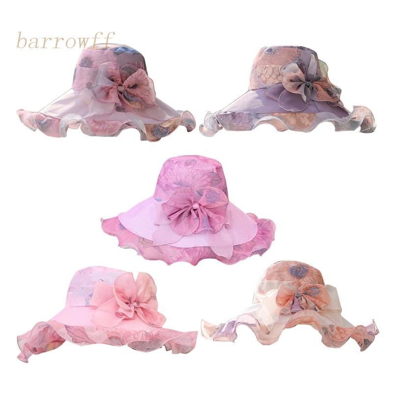 Brroa Phụ Nữ Mùa Hè Oganza Sunhat Cho Tiệc Cưới Giữ Ánh Nắng Mặt Trời Từ Da