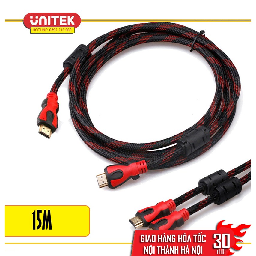 Cáp HDMI 15m bọc lưới chống nhiễu - Dây HDMI 15m bọc lưới chống nhiễu - Cáp HDMI chống nhiễu - Dây HDMI chống nhiễu