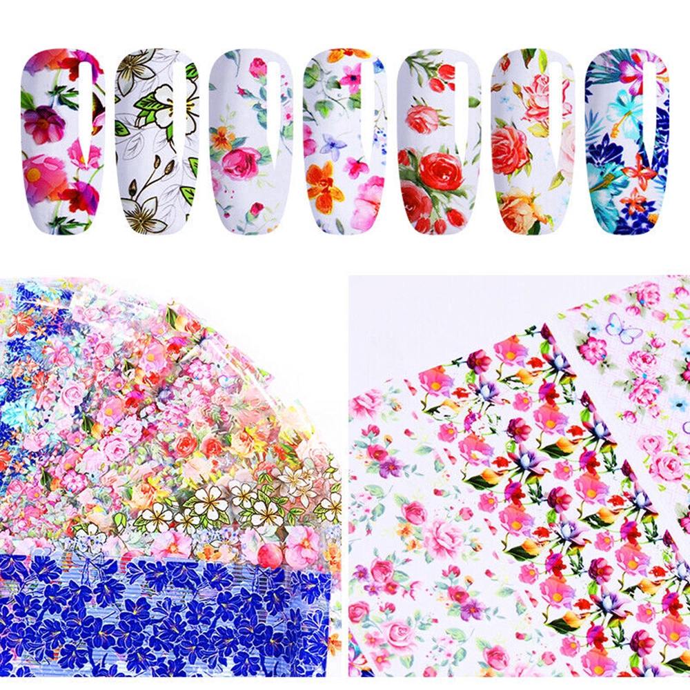 [Hàng mới về] Set 10 sticker trang trí móng nghệ thuật hình hoa đẹp mắt