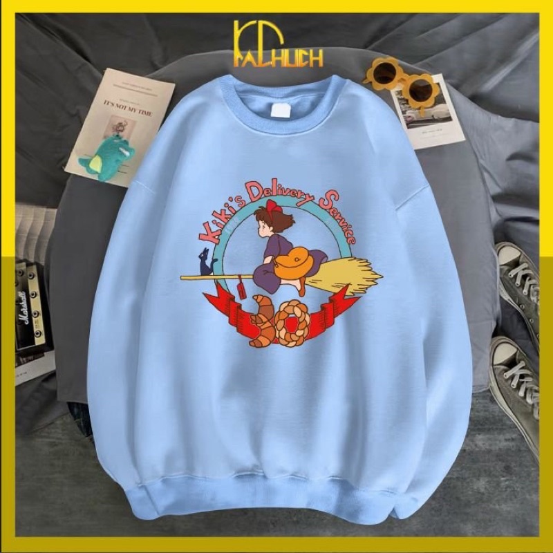 Áo sweater unisex in cô gái kikis vải nỉ bông mềm mịn