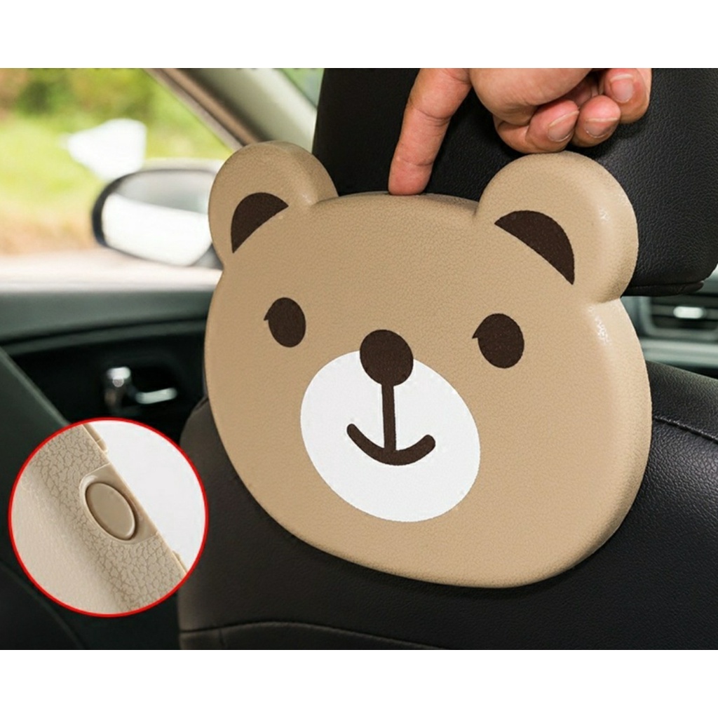 Bàn ăn hình gấu gấp gọn treo sau ghế xe hơi