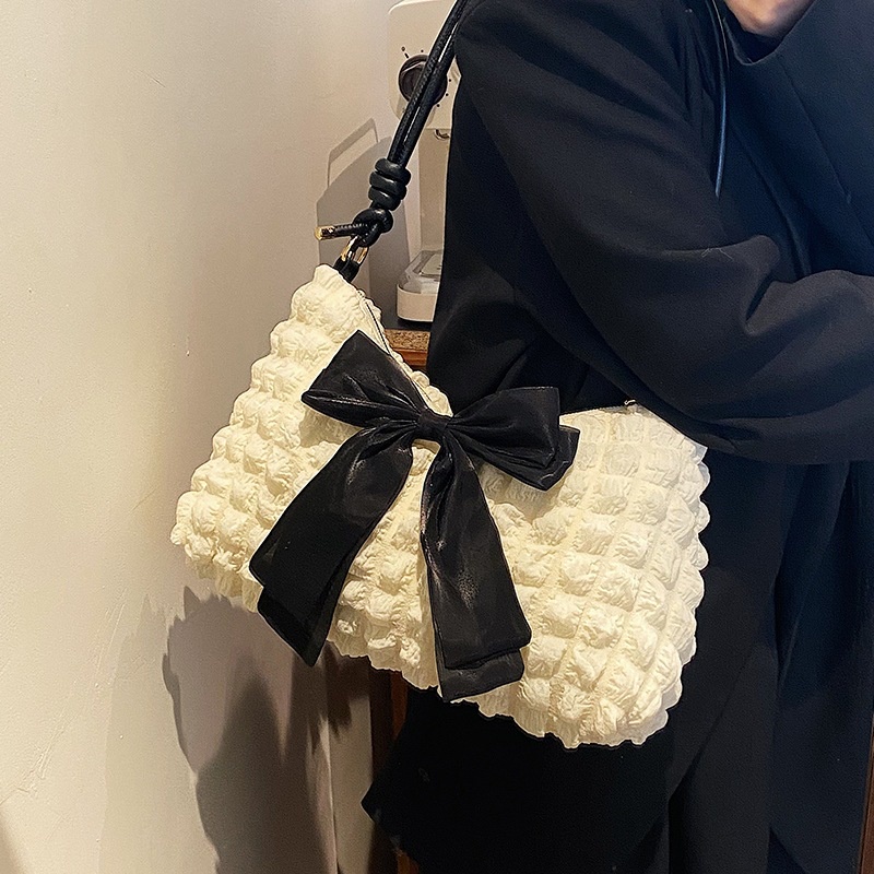 Túi Đeo Chéo Có Khóa Kéo Phối Nơ Phong Cách Hàn Quốc Cho Nữ