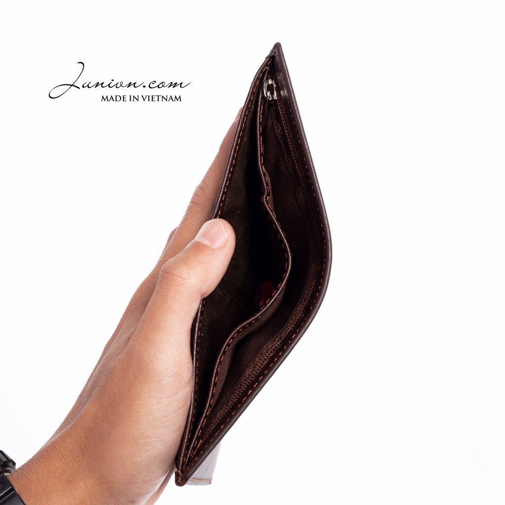 [DA BÒ THẬT 100%] Bóp da mini cao cấp - Ví đứng mini - Juni Official Store