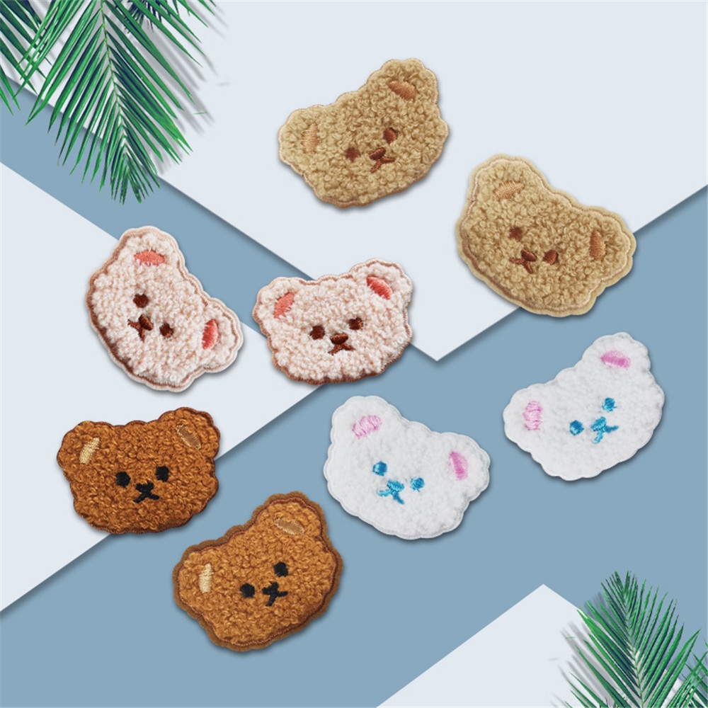 Set 5 Miếng Dán Trang Trí Thủ Công Hình Chú Gấu Trúc Bằng Vải Dệt Tay Xinh Xắn