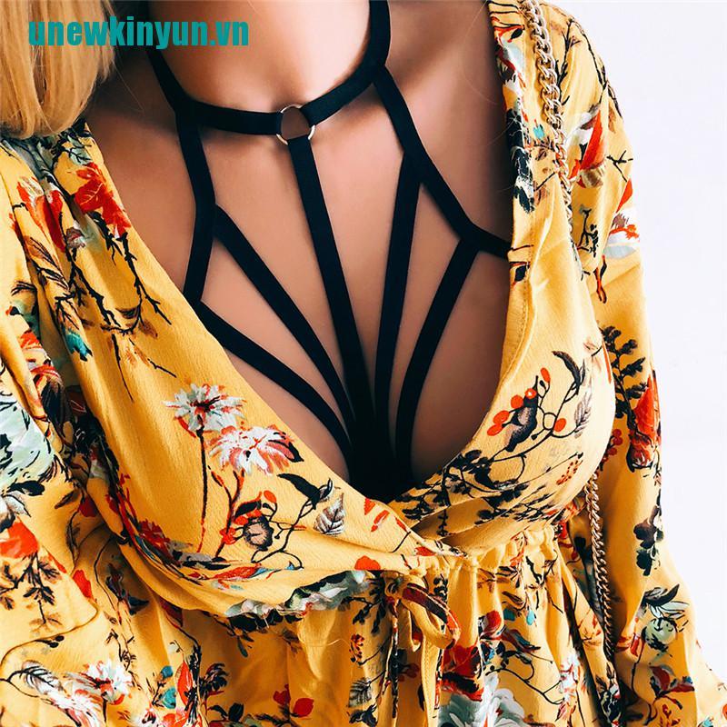 Yun♪Dây Áo Ngực Co Giãn Phong Cách Goth Cho Nữ