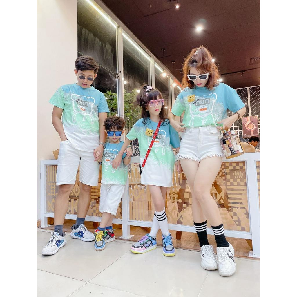 Set Đồ Đôi Gia Đình LOANG XANH LÁ DD06