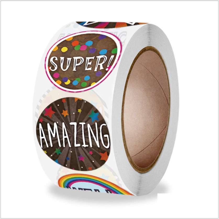 Sticker khen thưởng học sinh nhãn dán trang trí sổ tay xinh xắn Cuộn 500 tem