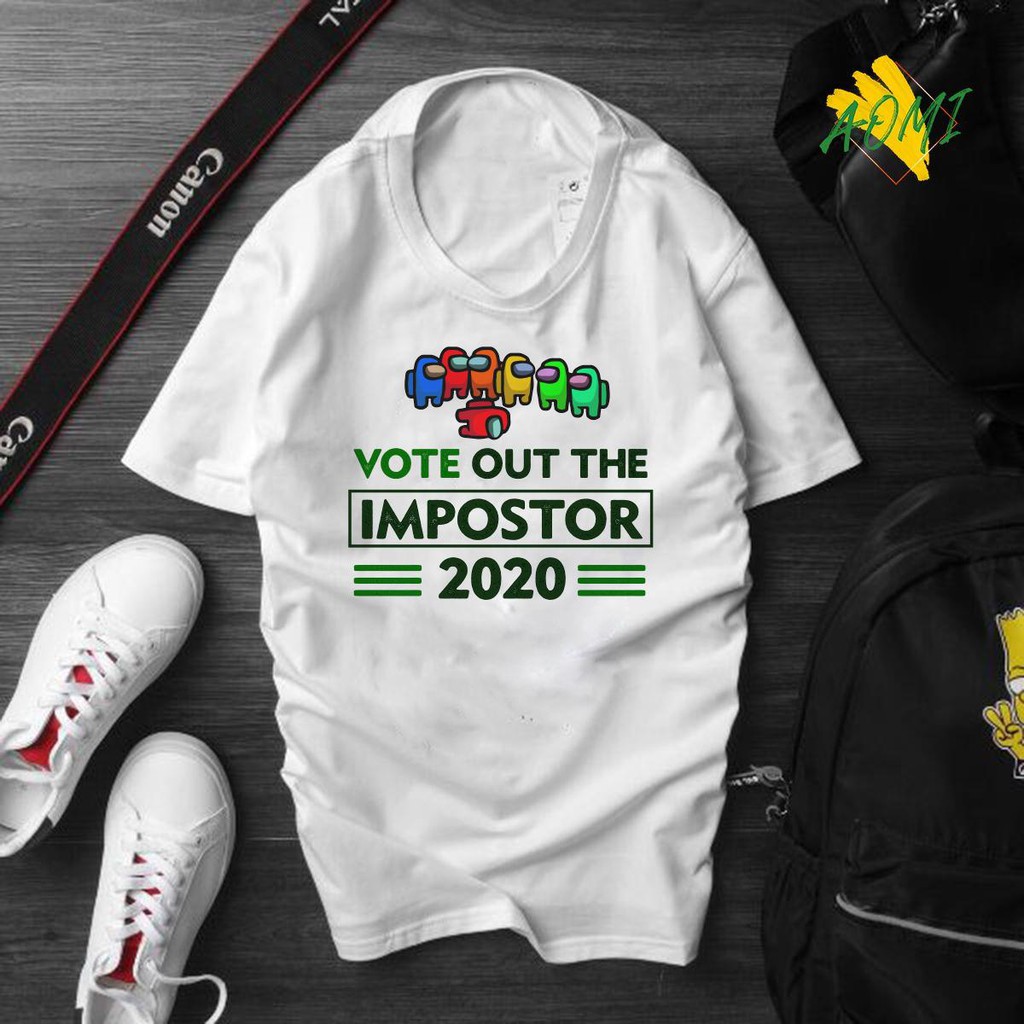 ÁO THUN AOMI UNISEX Vote Out The Impostor 2020 Among Us Funny Game Amongus TAY LỠ TAY NGẮN NAM VÀ NỮ AOMIVN