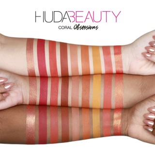 Bảng phấn mắt Huda Obsessions Coral/ Warm Brown/ Ruby/ Topaz